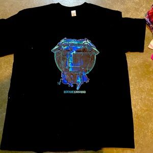 Men’s extra large Black Graphic T-Shirt with Blue Design